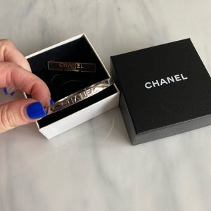 Chanel Sterling Silver Bangle Bracelet